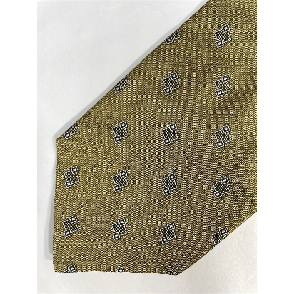 Armani Collezioni Men’s Gold Silk Necktie Tie Made In Italy Vintage 3.75” x 57”